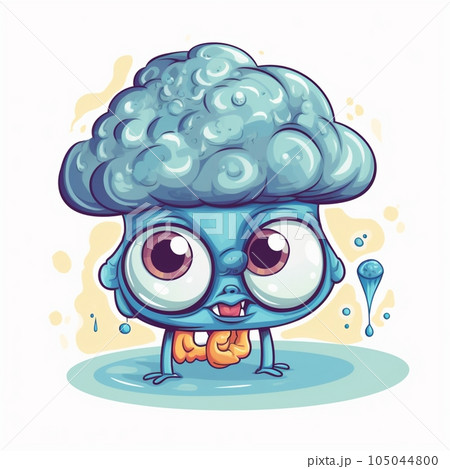 Cartoon pineal gland with melatonin 105044800