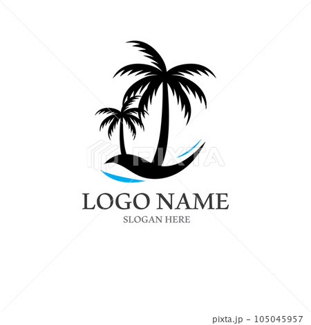 Palm tree summer logo template Palm tree summer logo template 105045957