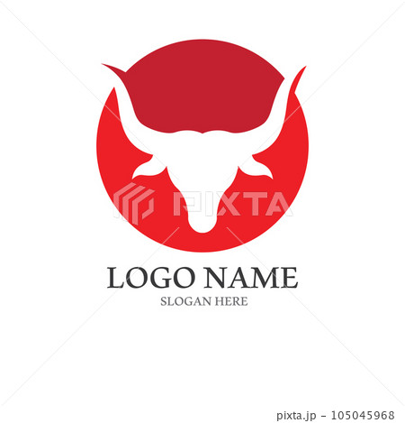 bull horn logo with template vector style. 105045968