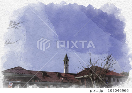 水彩画風　広島三次ワイナリー　広島県三次市 105046966