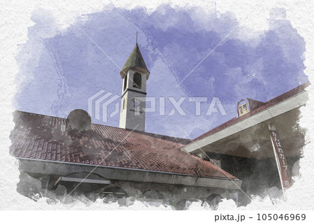 水彩画風　広島三次ワイナリー　広島県三次市 105046969