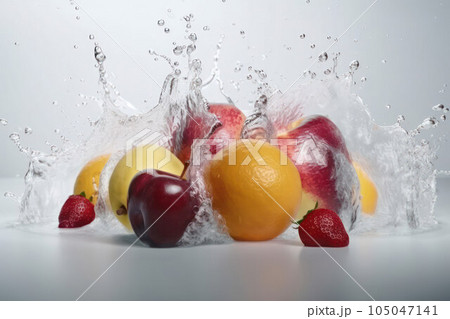 splash of fruit input on a light...のイラスト素材 [105047141] - PIXTA