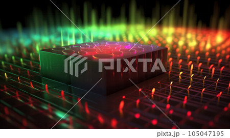 abstract background of thin glass and fiber optics closeup 105047195