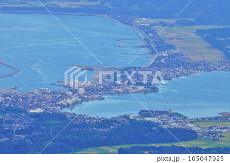 金北山縦走路からの両津港 金北山縦走路からの両津港 105047925