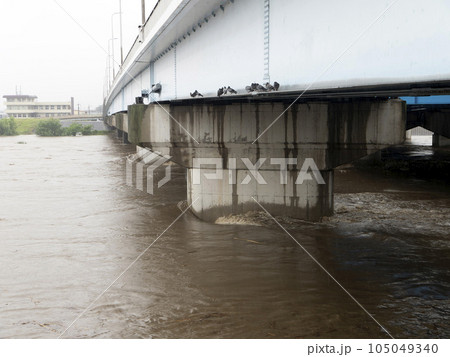 氾濫危険情報が発表された大和川 105049340
