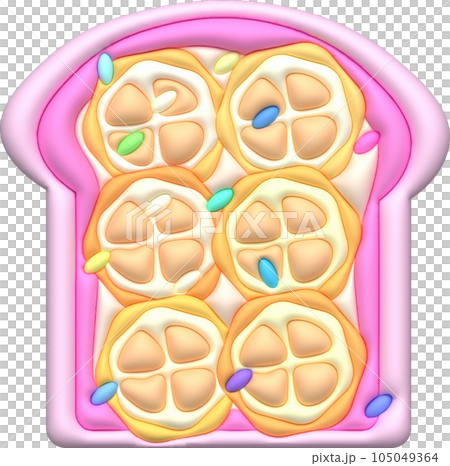 Morning sandwich 3D illustration Healthy meal with toast, fresh vegetables and sauce. Morning sandwich 3D illustration Healthy meal with toast, fresh vegetables and sauce. 105049364