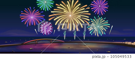 Panorama firework festival poster 105049533
