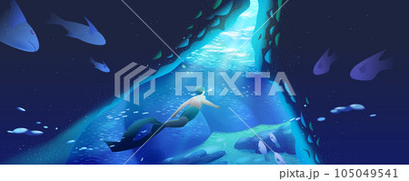 Panoramic blue cave wallpaper Panoramic blue cave wallpaper 105049541