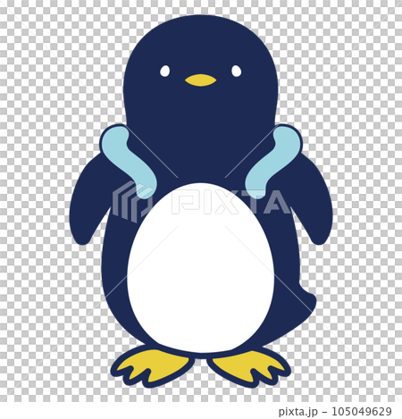 Illustration of a penguin using a cool neck ring 105049629