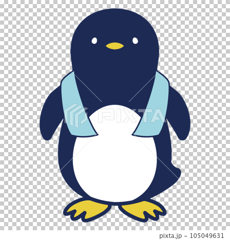 企鵝使用冷毛巾的插圖（冷感圖像） 105049631