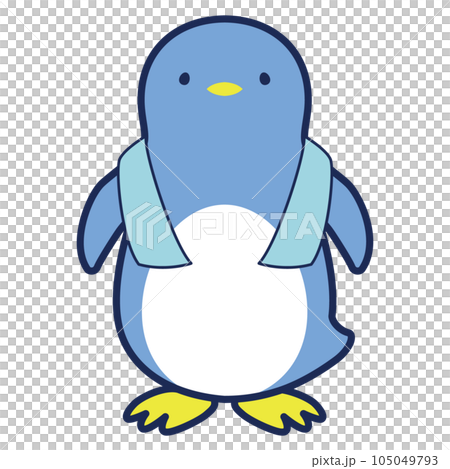 企鵝使用冷毛巾的插圖（冷感圖像） 105049793