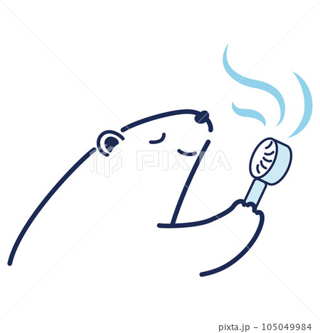 ミニ扇風機を使うシロクマのイラスト 105049984