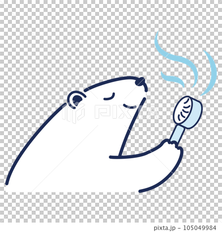 ミニ扇風機を使うシロクマのイラスト 105049984