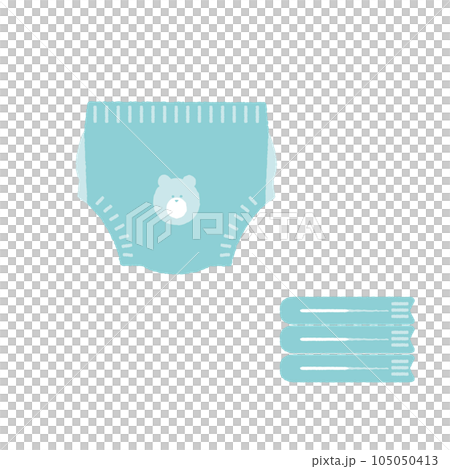Cute illustrations of disposable diapers 105050413