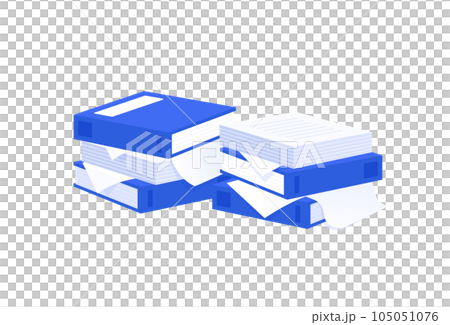 Large amount of files and documents. An image of a huge amount of office work. Vector illustration material. 105051076