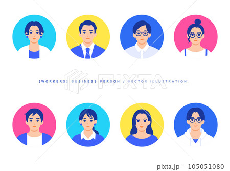 若い男女のビジネスパーソン。ベクターイラスト素材。 若い男女のビジネスパーソン。ベクターイラスト素材。 105051080