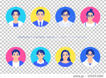 Young male and female business people. Vector illustration material. Young male and female business people. Vector illustration material. 105051080