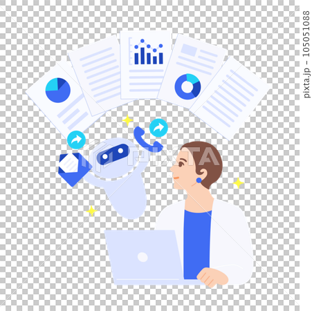 MAを導入しマーケティング活動を自動化したおかげで作業効率が上がったキャリアウーマン。 MAを導入しマーケティング活動を自動化したおかげで作業効率が上がったキャリアウーマン。 105051088