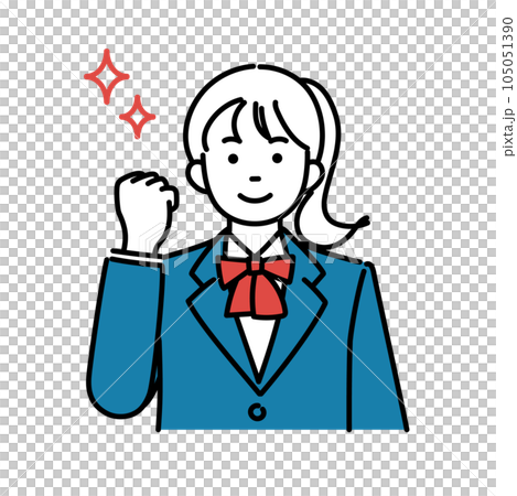 一個女學生做勇敢姿勢的簡單插圖 105051390