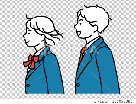 男女學生簡介簡單插畫 105051396