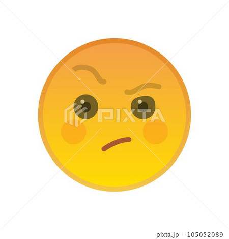 Suspecting emoticon isolated on white background 105052089