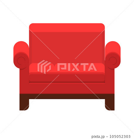 Yellow chair in flat style. 105052303