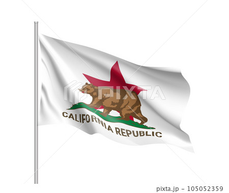 State flag of California republic with brown bearのイラスト素材