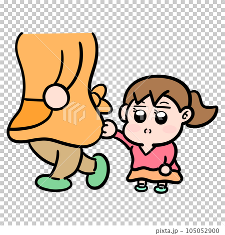 女孩拉媽媽的衣服 105052900