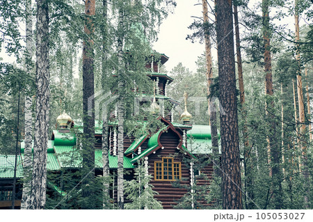 Ganina Pit - A complex of wooden Orthodox churches at the burial site of the last Russian tsar near Yekaterinburg, Russia removed 12. 06. 2022. High quality photo Ganina Pit - A complex of wooden Orthodox churches at the burial site of the last Russian tsar near Yekaterinburg, Russia removed 12. 06. 2022. High quality photo 105053027
