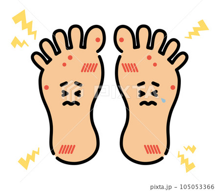 タコや魚の目のある足　顔付き（両足） 105053366