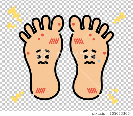 タコや魚の目のある足　顔付き（両足） 105053366