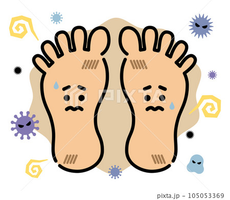 不衛生な足　顔付き（両足） 105053369