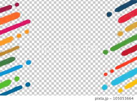 受可持續發展目標啟發的抽象流行線條圖案，簡單彩色鉛筆和蠟筆的手繪插圖 105053664