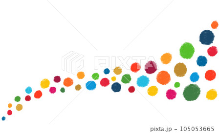 SDGsをイメージした抽象的なキラキラした丸の模様、シンプルな色鉛筆・クレヨンの手描きイラスト SDGsをイメージした抽象的なキラキラした丸の模様、シンプルな色鉛筆・クレヨンの手描きイラスト 105053665