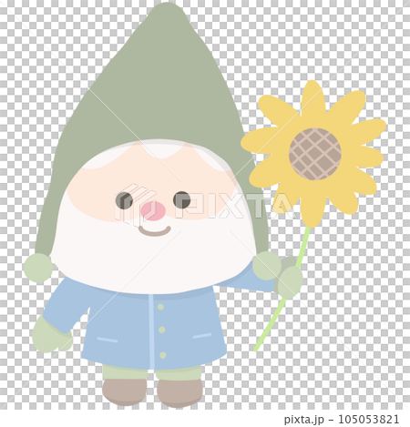 Cute gnome wit sunflower 105053821