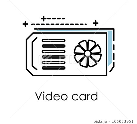 Cryptocurrency mining, video graphics card isolated icon Cryptocurrency mining, video graphics card isolated icon 105053951