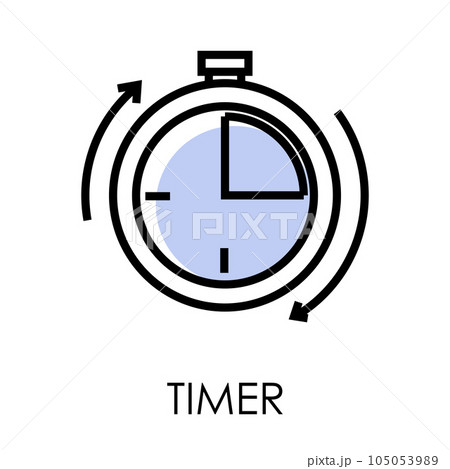 Stopwatch or timer clock isolated outline icon, fast delivery 105053989