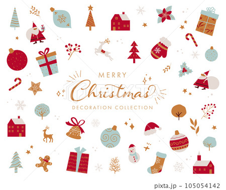 クリスマスのアイコンセット(ベクターイラスト) 105054142