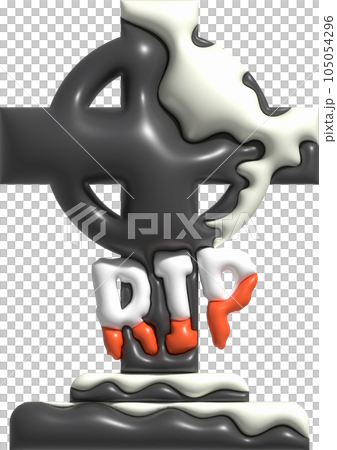 3D illustration. Grave for Halloween. RIP. Ancient grave. Halloween elements for design. 105054296