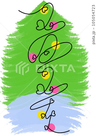 2024 handwritten lettering in one continuous line on a backdrop of abstract image of Christmas tree 2024 handwritten lettering in one continuous line on a backdrop of abstract image of Christmas tree 105054723