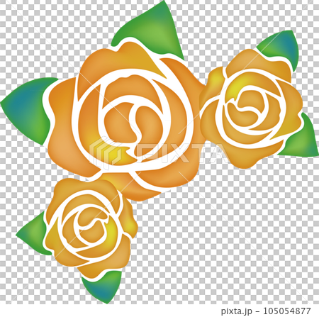 バラの水彩風イラスト黄色 バラの水彩風イラスト黄色 105054877