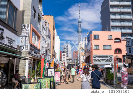 《東京都》浅草からスカイツリー・賑わう歓楽街 《東京都》浅草からスカイツリー・賑わう歓楽街 105055103