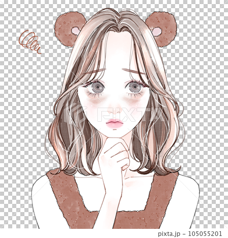 Woman suffering from brown bear 105055201