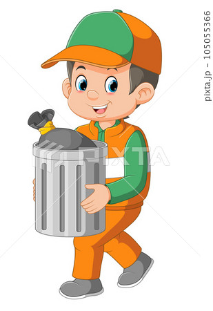 sanitation worker profession cartoon character of illustration sanitation worker profession cartoon character of illustration 105055366