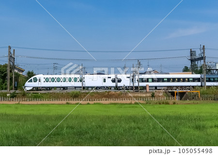 SPACIA X Limited Express by Tobu Railway running in Kasukabe, Saitama, Japan. July 18, 2023 SPACIA X Limited Express by Tobu Railway running in Kasukabe, Saitama, Japan. July 18, 2023 105055498