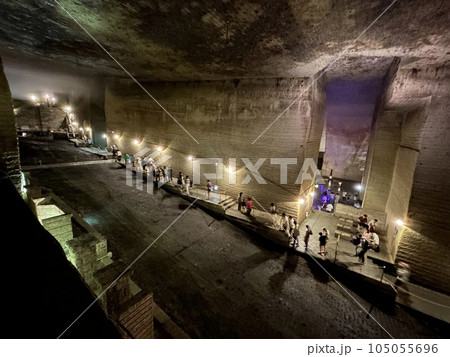 The Oya History Museum is a museum built inside a massive former stone quarry in northwestern Utsunomiya. The man-made caverns were originally developed during the Edo Period to mine Oya Stone, a soft 105055696