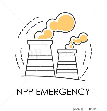 NPP emergency isolated icon, plant or factory, ecological problem 105055909