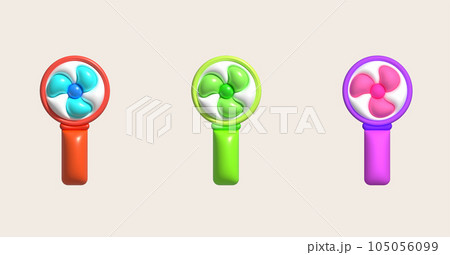 3d illustration portable electric hand fan symbol. 3d illustration portable electric hand fan symbol. 105056099
