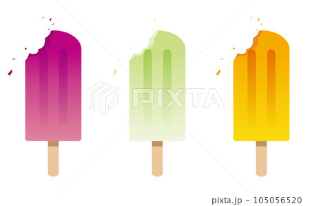 角丸型棒アイスの3色セット 105056520