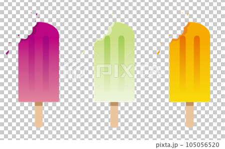 角丸型棒アイスの3色セット 105056520